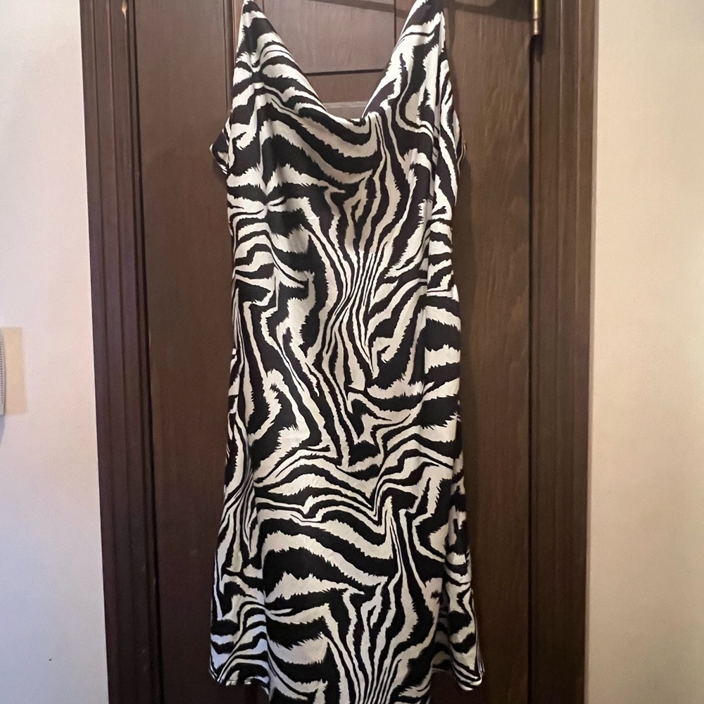 Sans Souci Black and White Zebra Mini Dress - Picture 2 of 3